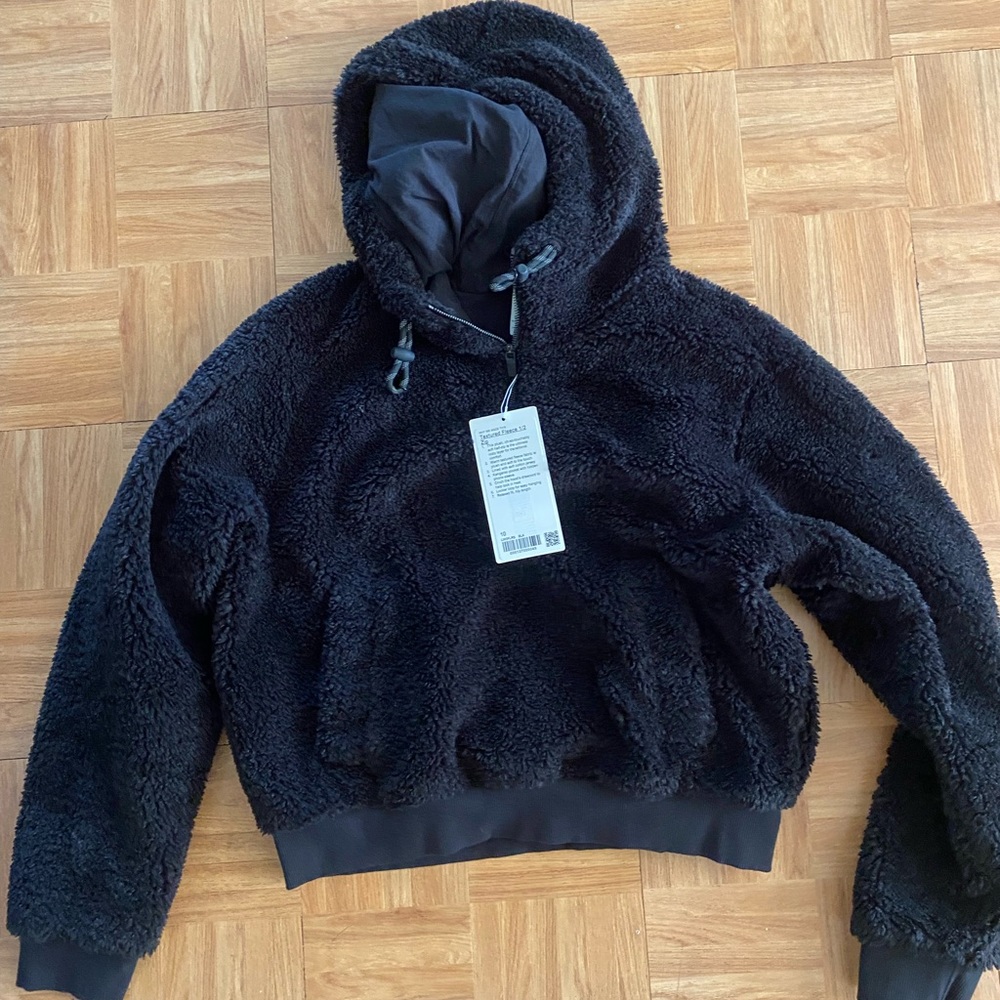 Lululemon textured fleece hooded half zip size 10 super warm
